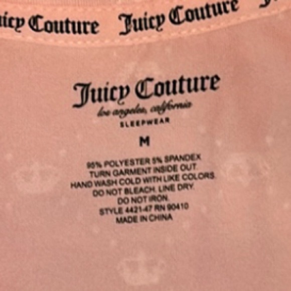 SOLD on Ⓜ️****Juicy Couture rhinestone logogown sleep shirt size medium sleepwea - Picture 3 of 3